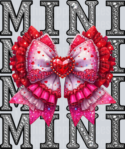 Rhinestone Mini Combo Pink/red bow Style Combo Valentines Day Design