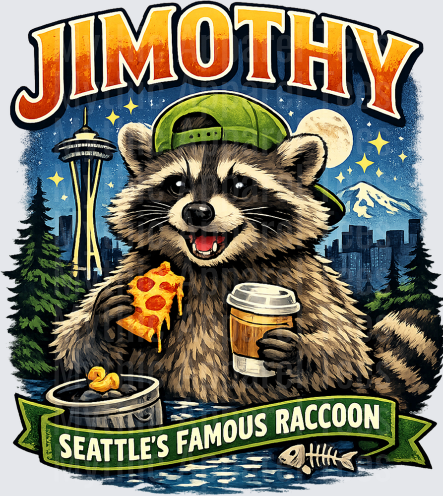 Jimothy Seattle's Famous Raccoon Pizza Coffee Space Needle