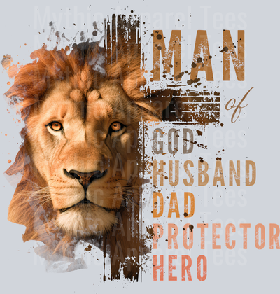Man of GOD Husband Protector HERO DTF Fathers Day Transfers