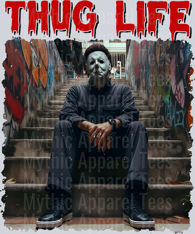 Michael Myers 2 RED DRIPPING BLOOD on stairs Horror Movie DTF Thug Life Transfers