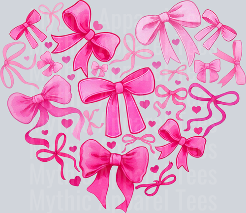 Heart Bow Pink Valentines Day Design