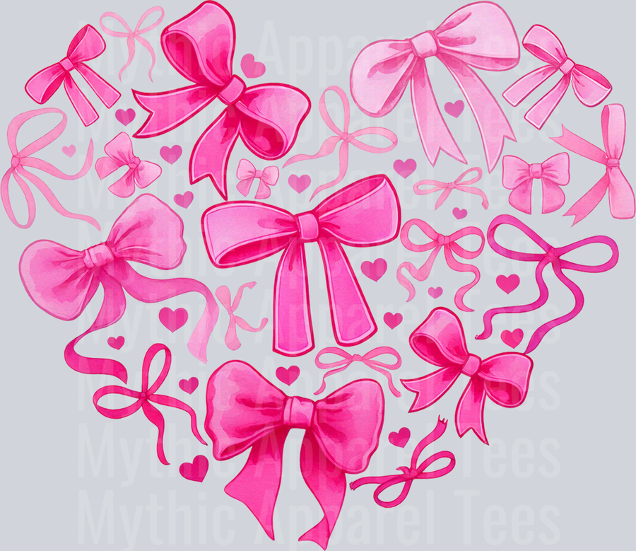 Heart Bow Pink Valentines Day Design