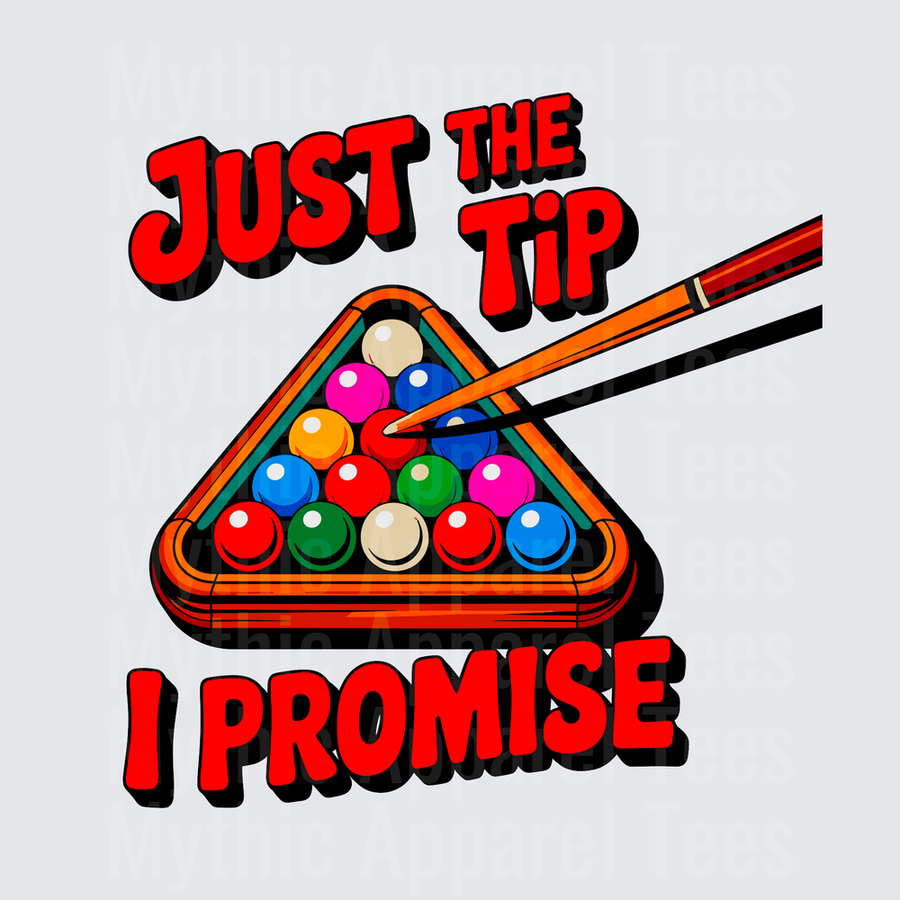 Just The Tip I Promise Funny Billiards Pool Cue Ball Rack Humor