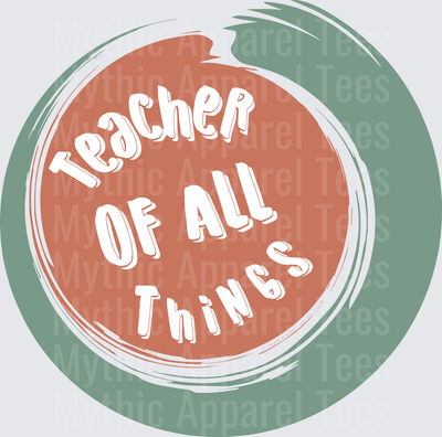 DR Seuss Teacher Of All Things Sage Green Brushstroke Circle