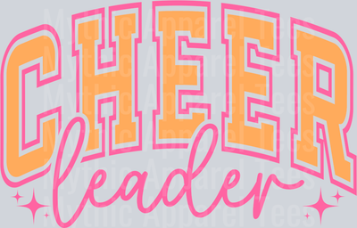 Cheerleader Orange and Pink Varsity Letters