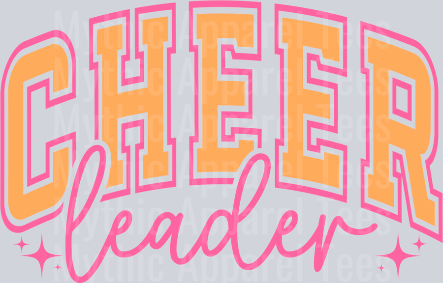 Cheerleader Orange and Pink Varsity Letters