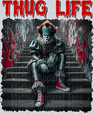 Pennywise RED DRIPPING BLOOD on stairs Horror Movie DTF Thug Life Transfers