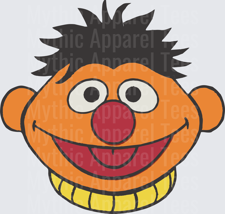 Sesame Street Ernie Smiling Face Portrait Orange Muppet