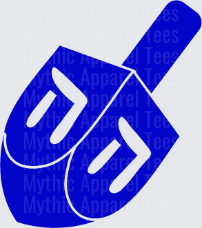Bold Blue Hanukkah Dreidel with Hebrew Letters