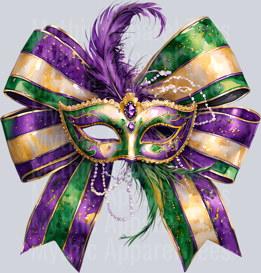 Mardi Gras Bow Purple Gold and Green