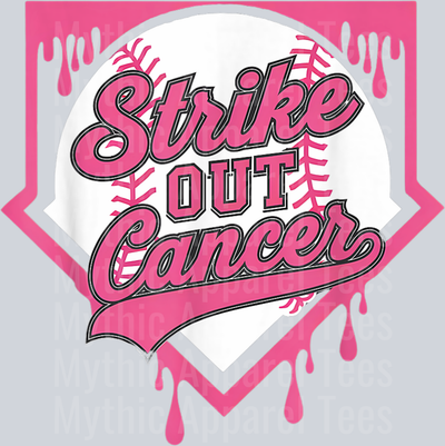 Baseball Home Plate Drip Support for Breast Cancer Awareness DTF Baseball Transfers