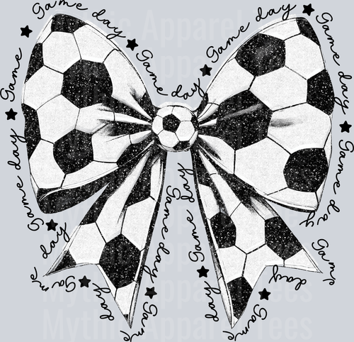 Bow Soccer Style with words GAME DAY DTF Soccer Transfers