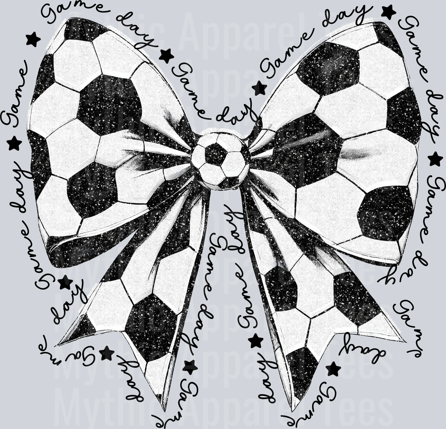 Bow Soccer Style with words GAME DAY DTF Soccer Transfers