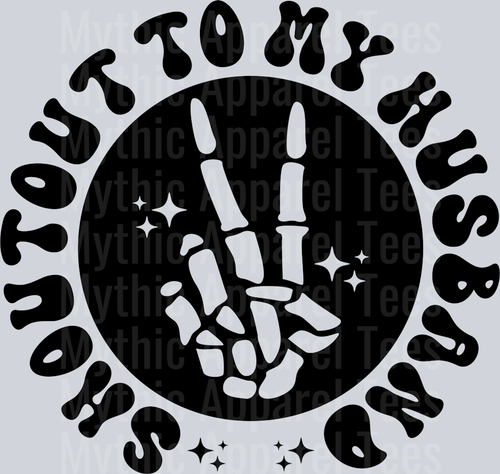 Shoutout To My Husband Pocket Pocket Funny Wavy Retro Words Black