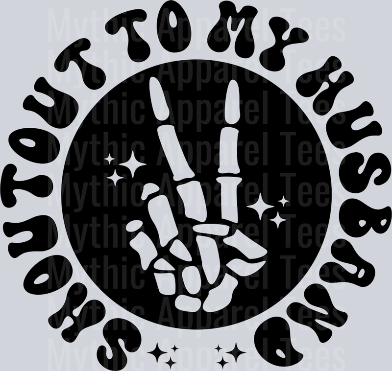 Shoutout To My Husband Pocket Pocket Funny Wavy Retro Words Black
