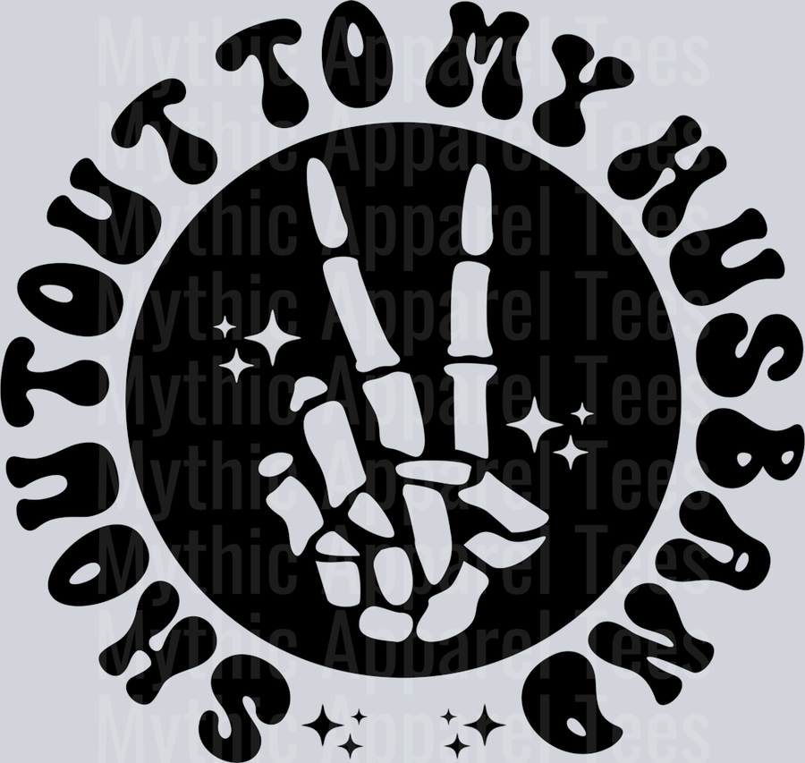 Shoutout To My Husband Pocket Pocket Funny Wavy Retro Words Black