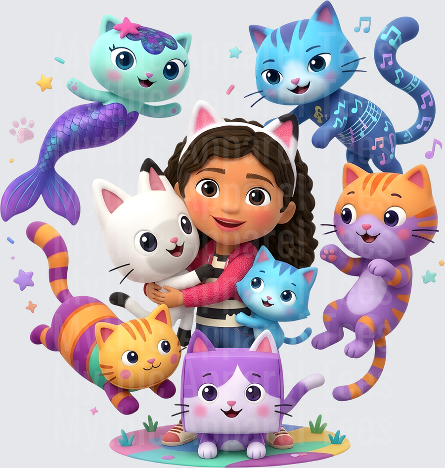 Gabby's Doll House Full Cast Group Scene with All Cats