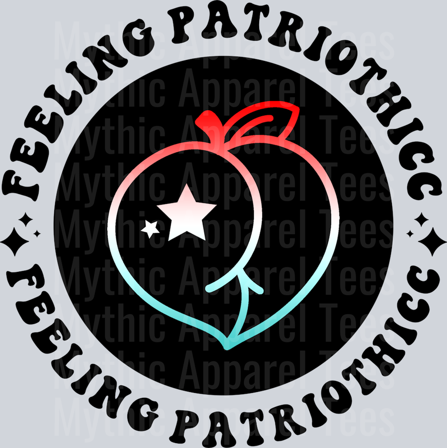 Feeling Patriothicc Pocket Design Wavey Retro Style Funny Shirt Design