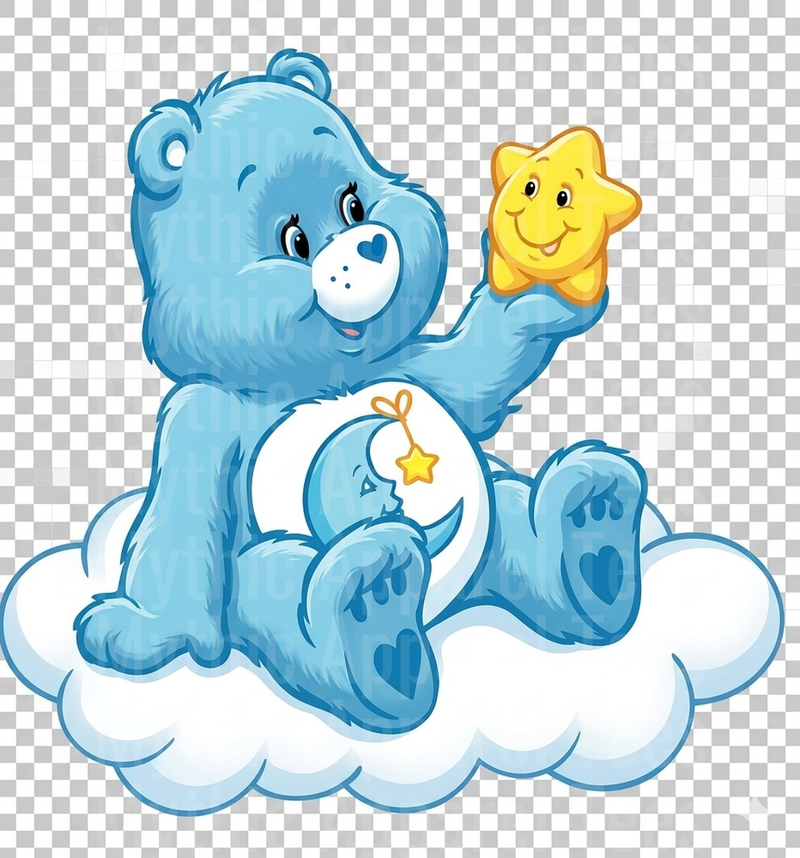 Care Bears Bedtime Bear Sitting on Cloud Holding Star