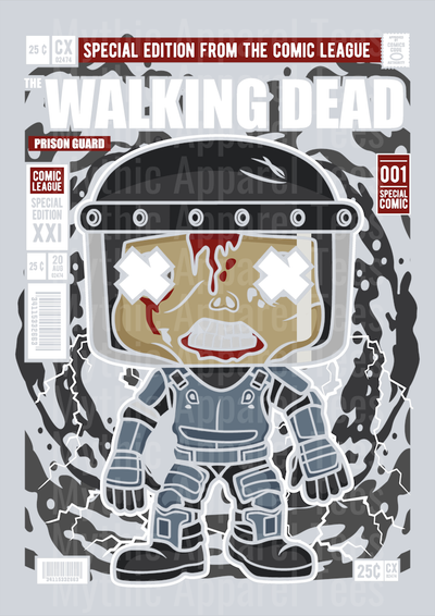 Walking Dead Prison Guard Comic Book Cover STYLE DTF Pop Culture Transfers