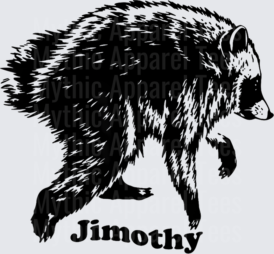 Jimothy the Raccoon Black Ink Illustrated Walking Trash Panda