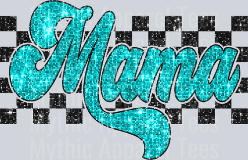 Blue Sequin Checkered Mama