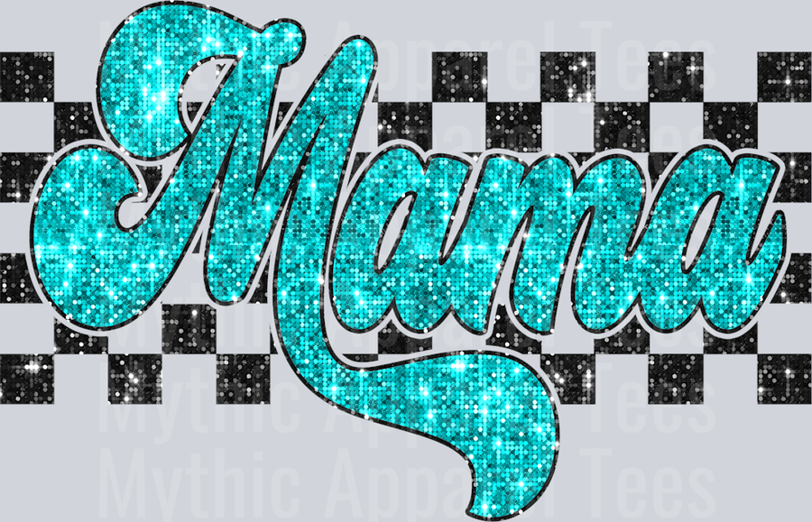 Blue Sequin Checkered Mama