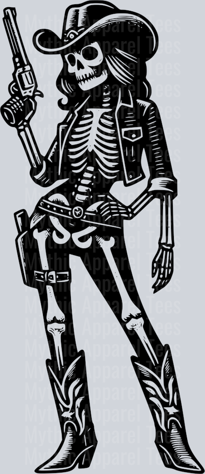SKELETON COWGIRL CLIPART