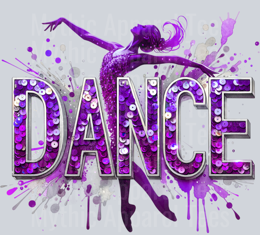 008 Dance Female Dancer Purple DTF Dance Female Transfers