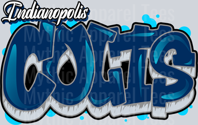 Colts Tri Color Airbrush DTF NFL Transfers