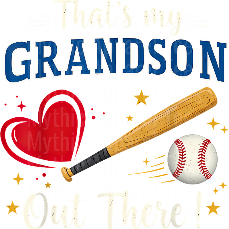 Grandma Grandpa Grandparents Baseball DTF Transfer