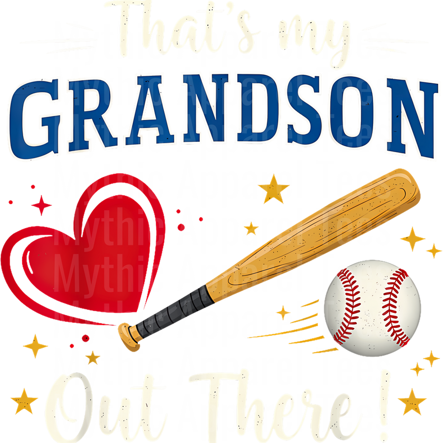 Grandma Grandpa Grandparents Baseball DTF Transfer