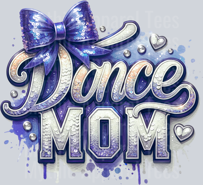 0015 Dance Mom Sequins Navy Blue DTF Dance Mom Transfers