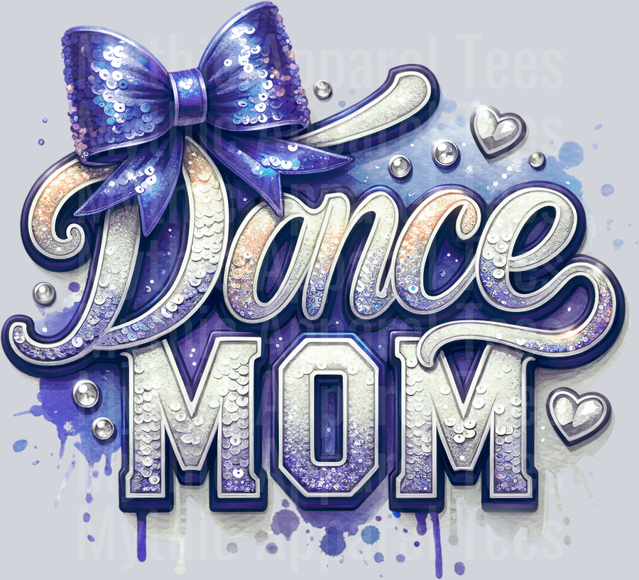 0015 Dance Mom Sequins Navy Blue DTF Dance Mom Transfers