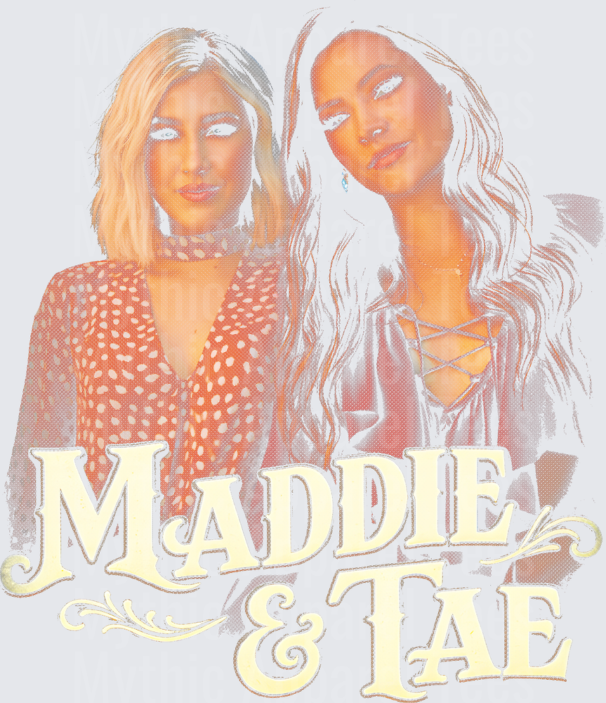 Maddie & Tae Country Music Duo Vintage Faded Portrait Graphic