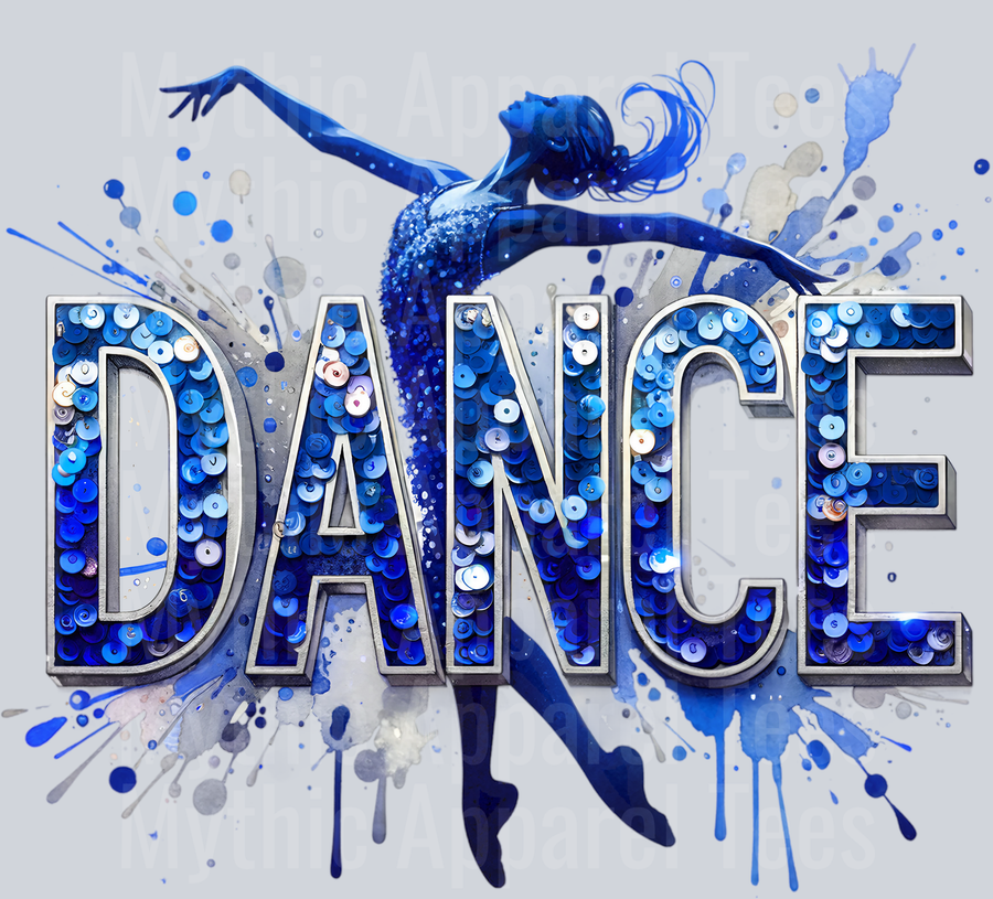 008 Dance Female Dancer Blue DTF Dance Female Transfers