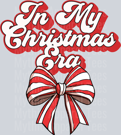 In my christmas era candy cane ribbon  DTF Christmas Transfers