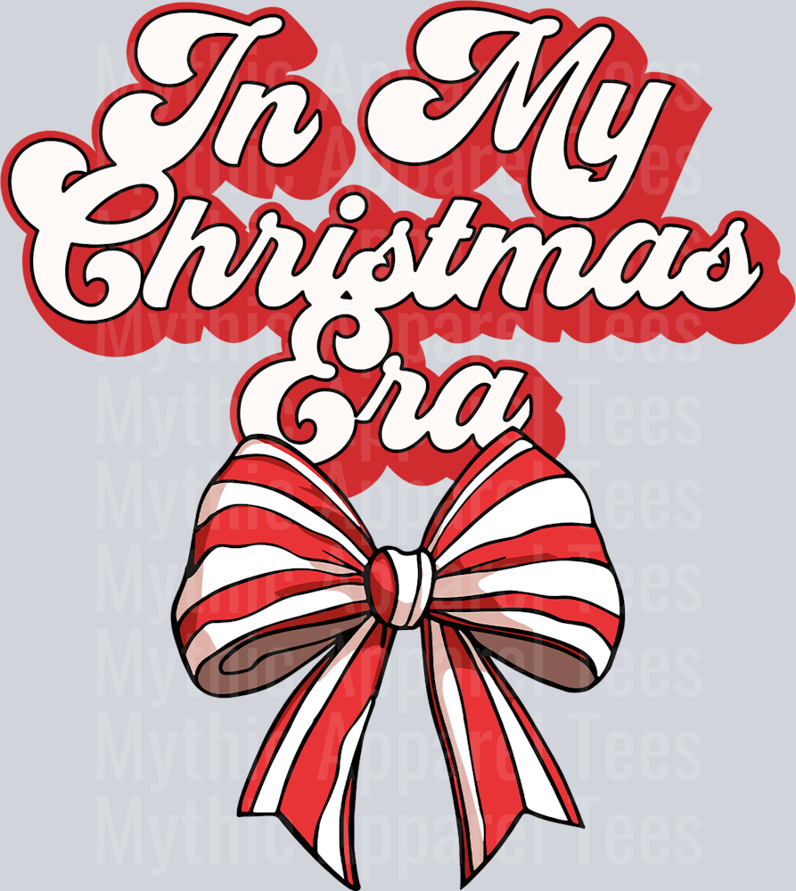 In my christmas era candy cane ribbon  DTF Christmas Transfers