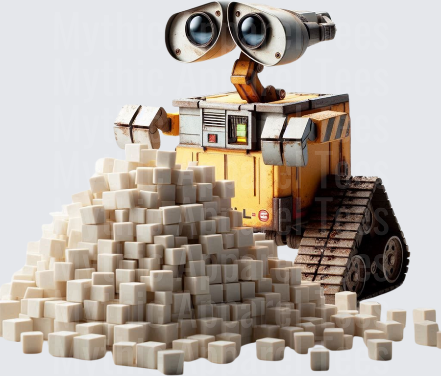 WALL-E Robot Compacting Pile of Cubes Pixar Character