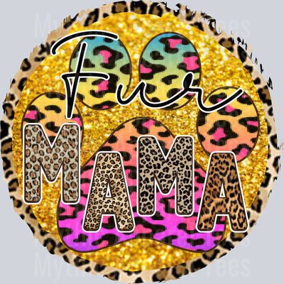 Mama Paw print Gold and Leopard rainbow paw DTF Dog Transfers