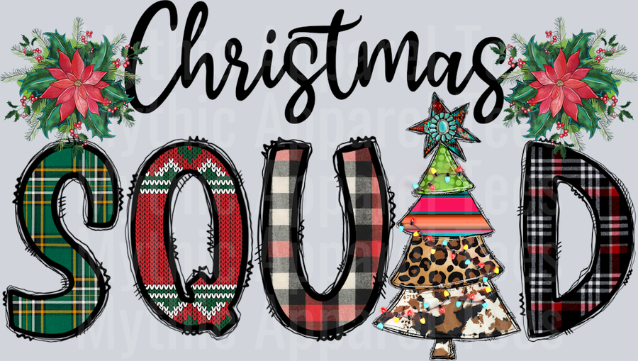 Christmas Squad Plaid Western