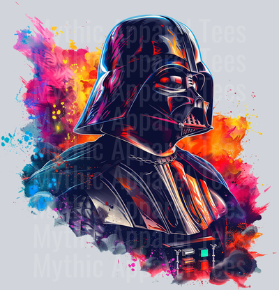 Darth Vader Red color splash DTF Star Wars Transfers