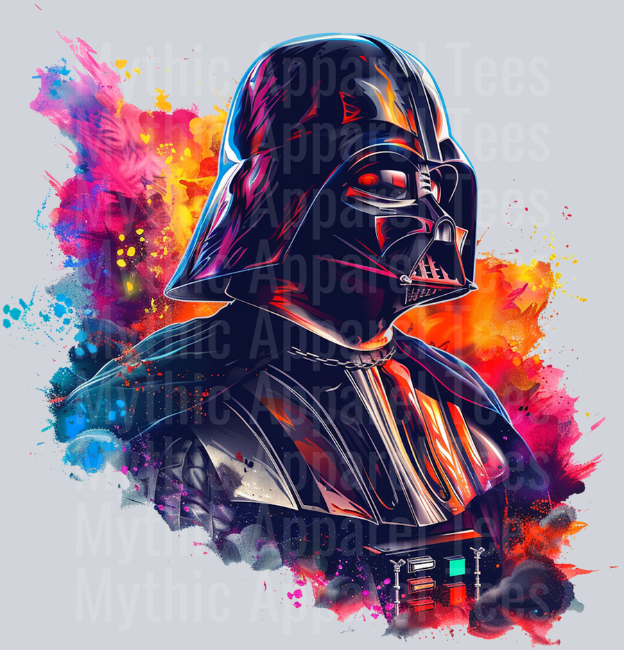 Darth Vader Red color splash DTF Star Wars Transfers