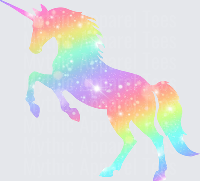 Peppa Pig Rainbow Glitter Unicorn Silhouette Rearing Pose