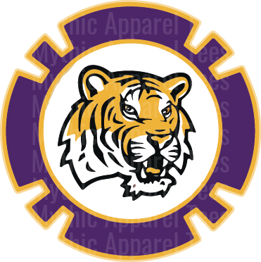 LSU Tigers Poker Chip Style Purple and Gold Tiger Head Logo