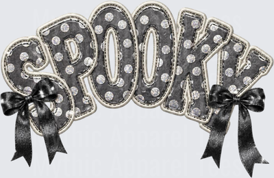 Halloween Spooky Embroidery Patch Style Rhinestone Polka Dot Bow Letters
