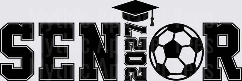 Senior 2027 Soccer Ball Graduation Cap Bold Athletic Letter Design