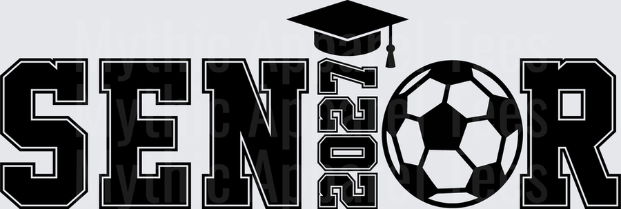 Senior 2027 Soccer Ball Graduation Cap Bold Athletic Letter Design