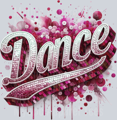 0020 Dance Sequin Maroon DTF Dance Swoosh Transfers