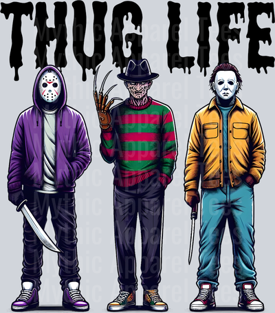 Jason Michael Freddy Thug Life Horror Movie Halloween DTF Thug Life Transfers